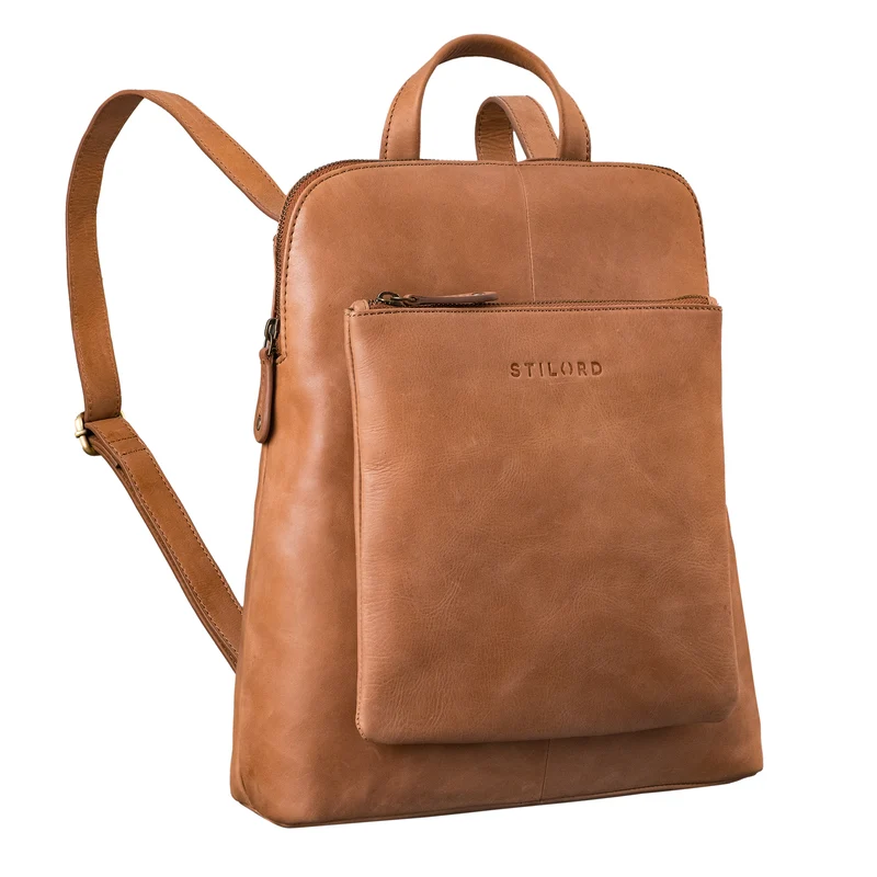 "Dua" Rucksack-Tasche 2 in 1 Damen Leder Mittel-Groß Laptop 13,6