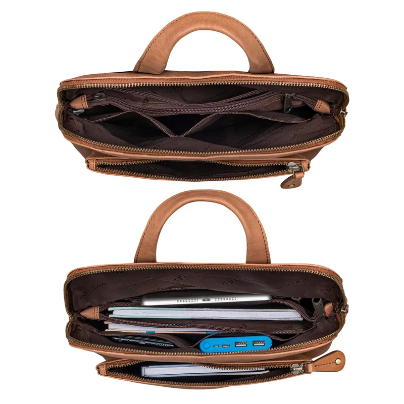 "Dua" Rucksack-Tasche 2 in 1 Damen Leder Mittel-Groß Laptop 13,6