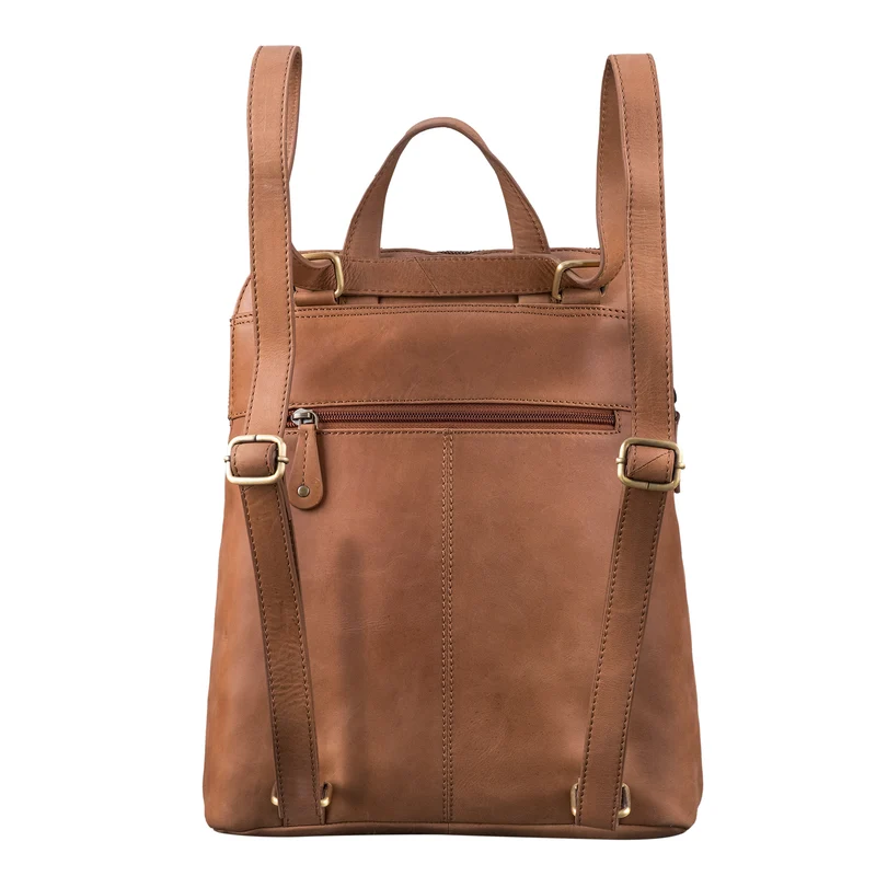 "Dua" Rucksack-Tasche 2 in 1 Damen Leder Mittel-Groß Laptop 13,6