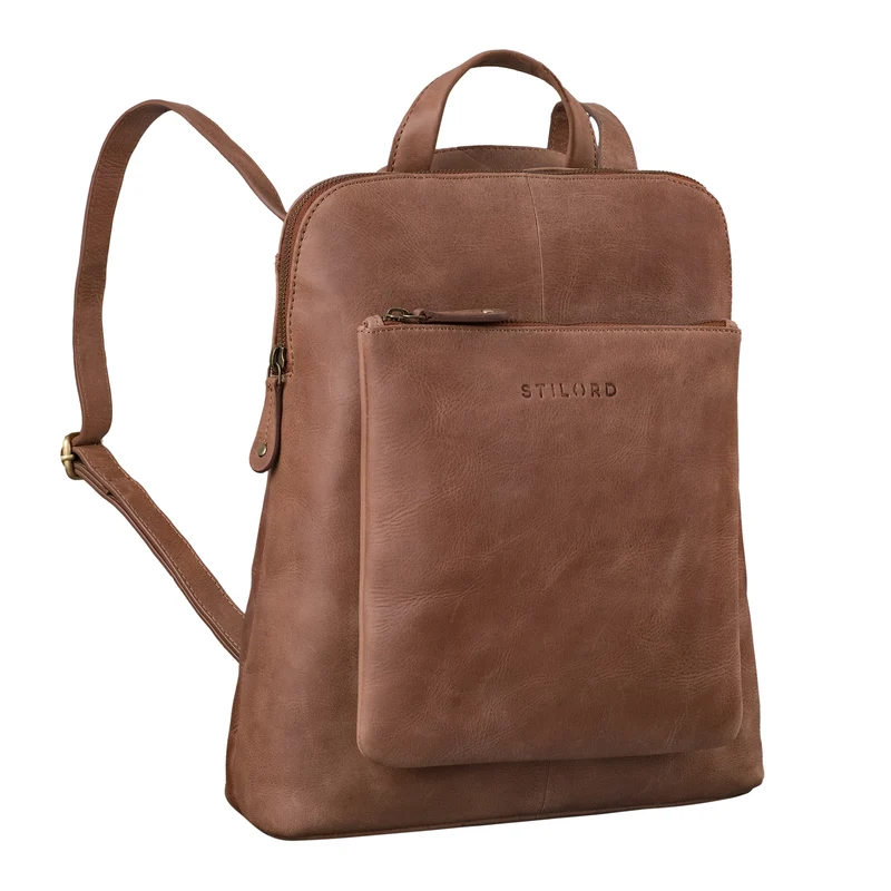 "Dua" Rucksack-Tasche 2 in 1 Damen Leder Mittel-Groß Laptop 13,6