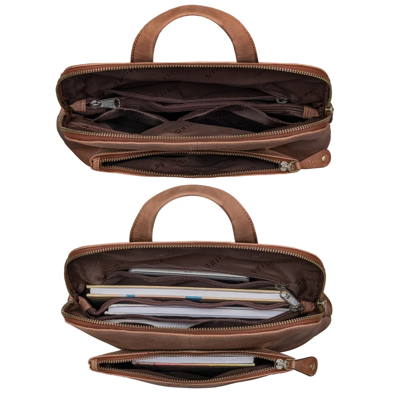 "Dua" Rucksack-Tasche 2 in 1 Damen Leder Mittel-Groß Laptop 13,6