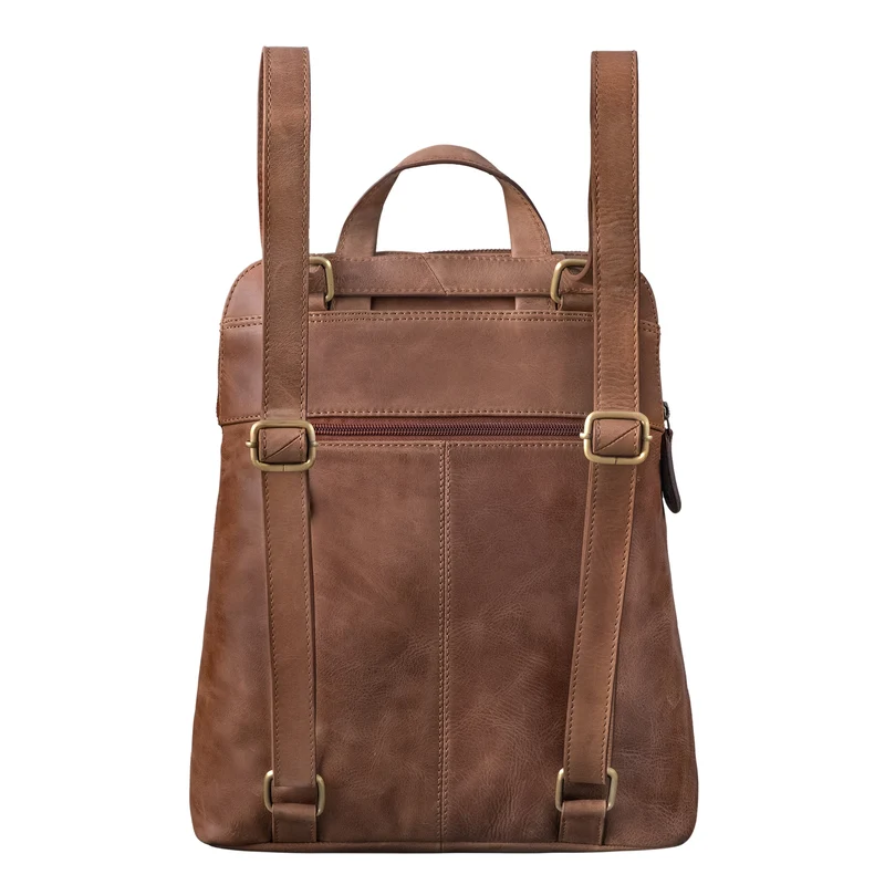 "Dua" Rucksack-Tasche 2 in 1 Damen Leder Mittel-Groß Laptop 13,6