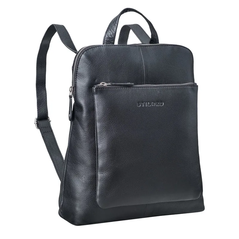 "Dua" Rucksack-Tasche 2 in 1 Damen Leder Mittel-Groß Laptop 13,6