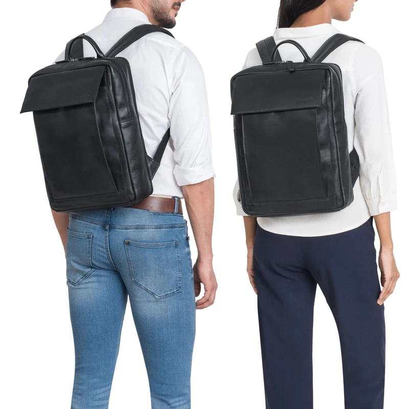 "Eliano" Echt Lederrucksack Damen Herren mit Laptopfach 15 - 16 Zoll