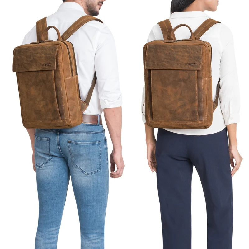 "Eliano" Echt Lederrucksack Damen Herren mit Laptopfach 15 - 16 Zoll