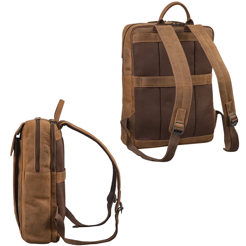 "Eliano" Echt Lederrucksack Damen Herren mit Laptopfach 15 - 16 Zoll