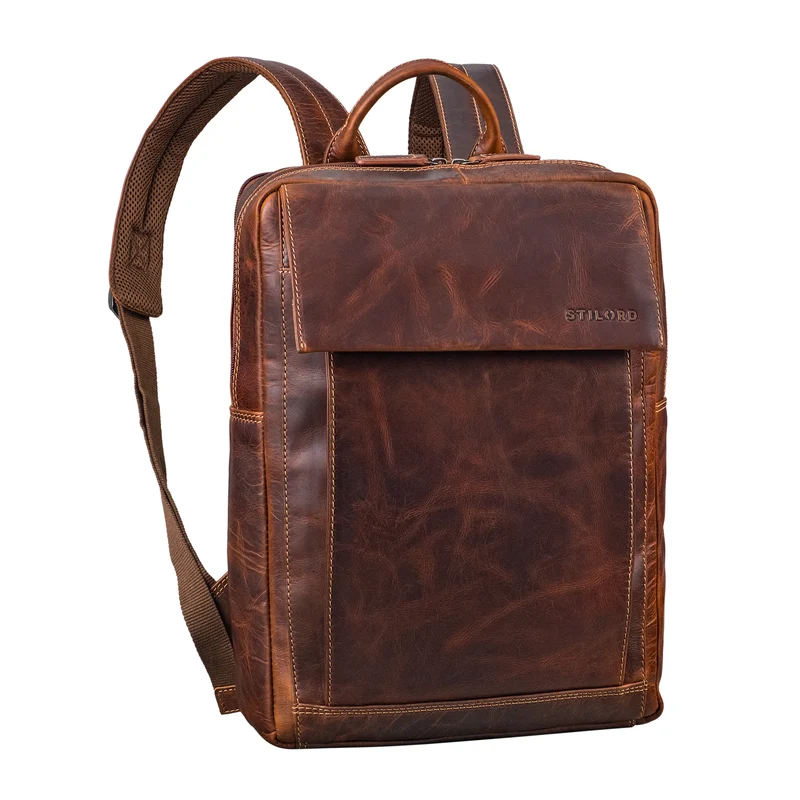 "Eliano" Echt Lederrucksack Damen Herren mit Laptopfach 15 - 16 Zoll