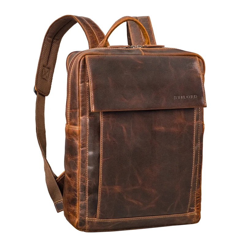 "Eliano" Echt Lederrucksack Damen Herren mit Laptopfach 15 - 16 Zoll