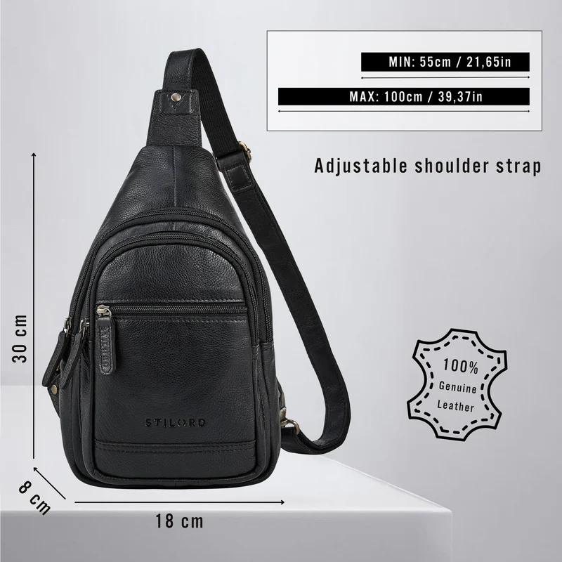 "Torino" Stylishe Sling Bag Herren Leder Crossbody Bab für Tablet 8,3 Zoll