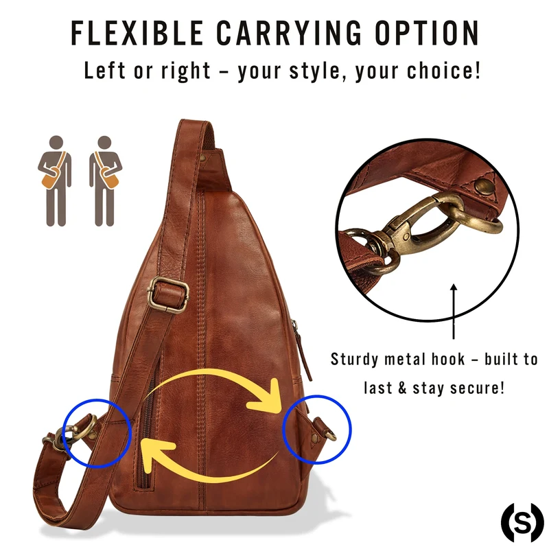 "Torino" Stylishe Sling Bag Herren Leder Crossbody Bab für Tablet 8,3 Zoll