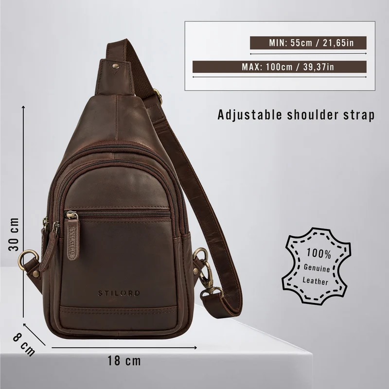 "Torino" Stylishe Sling Bag Herren Leder Crossbody Bab für Tablet 8,3 Zoll