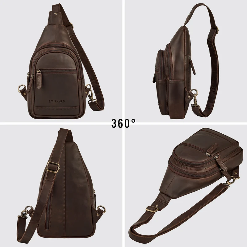 "Torino" Stylishe Sling Bag Herren Leder Crossbody Bab für Tablet 8,3 Zoll