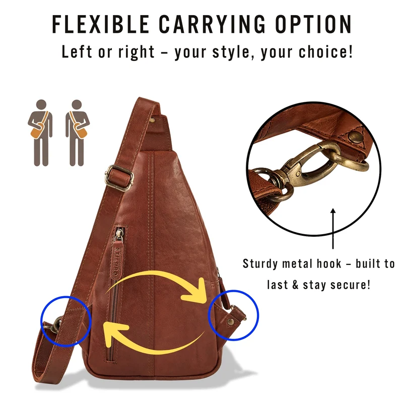 "Torino" Stylishe Sling Bag Herren Leder Crossbody Bab für Tablet 8,3 Zoll