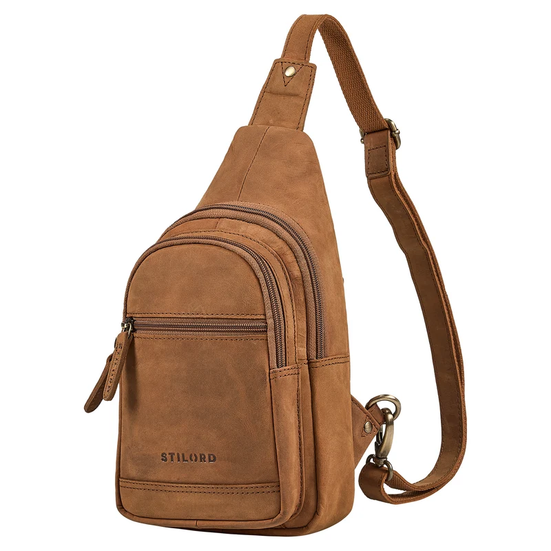 "Torino" Stylishe Sling Bag Herren Leder Crossbody Bab für Tablet 8,3 Zoll