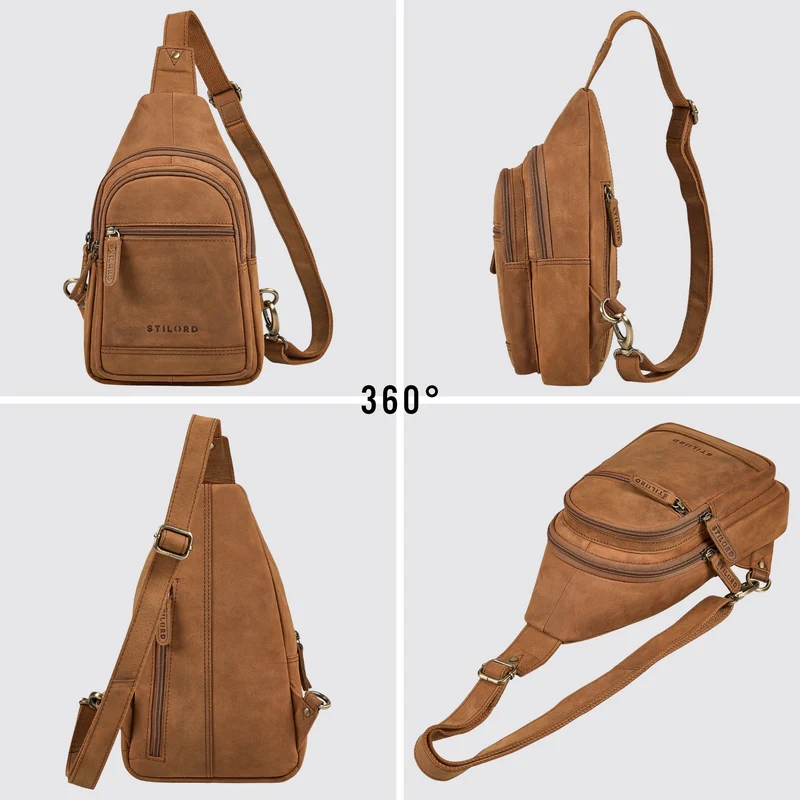 "Torino" Stylishe Sling Bag Herren Leder Crossbody Bab für Tablet 8,3 Zoll