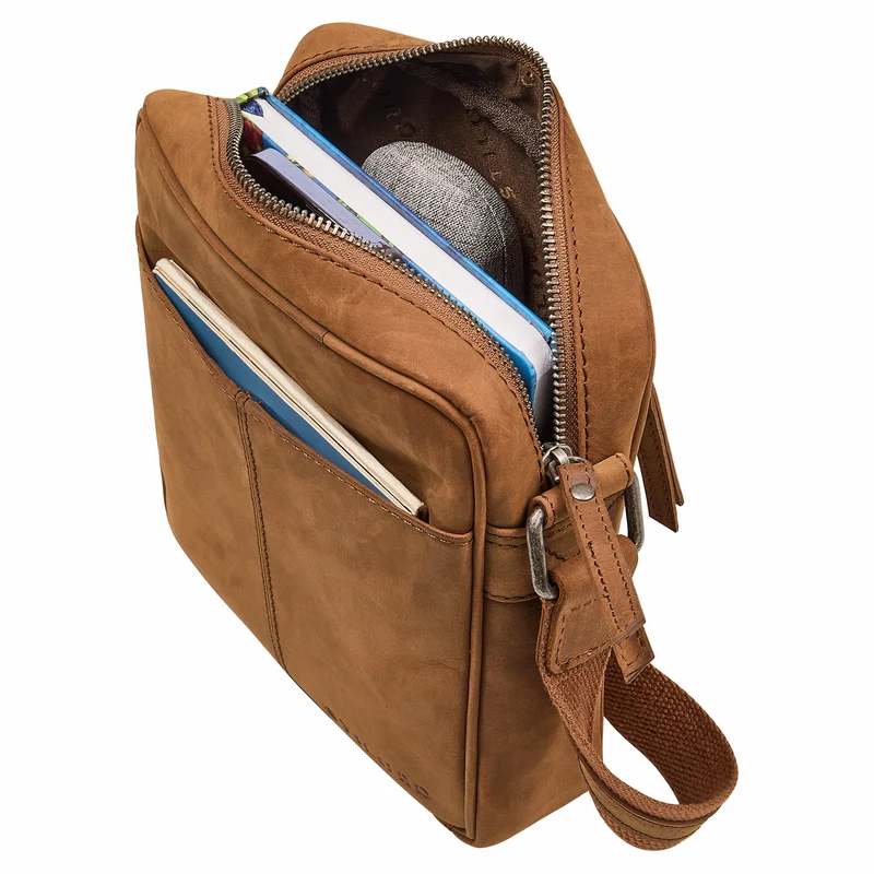 "Nilo" Elegante Umhängetasche Herren Klein Leder für Tablet 8,3 Zoll