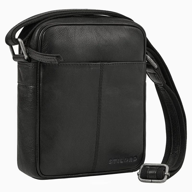 "Nilo" Elegante Umhängetasche Herren Klein Leder für Tablet 8,3 Zoll