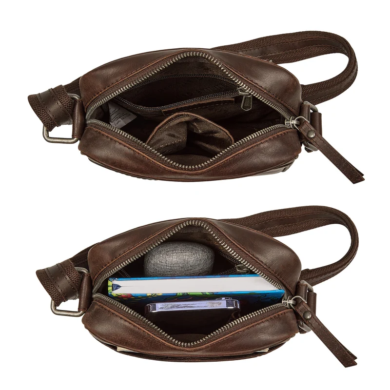 "Nilo" Elegante Umhängetasche Herren Klein Leder für Tablet 8,3 Zoll