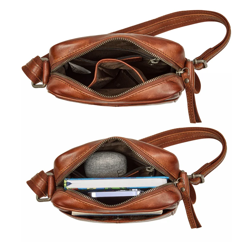 "Nilo" Elegante Umhängetasche Herren Klein Leder für Tablet 8,3 Zoll