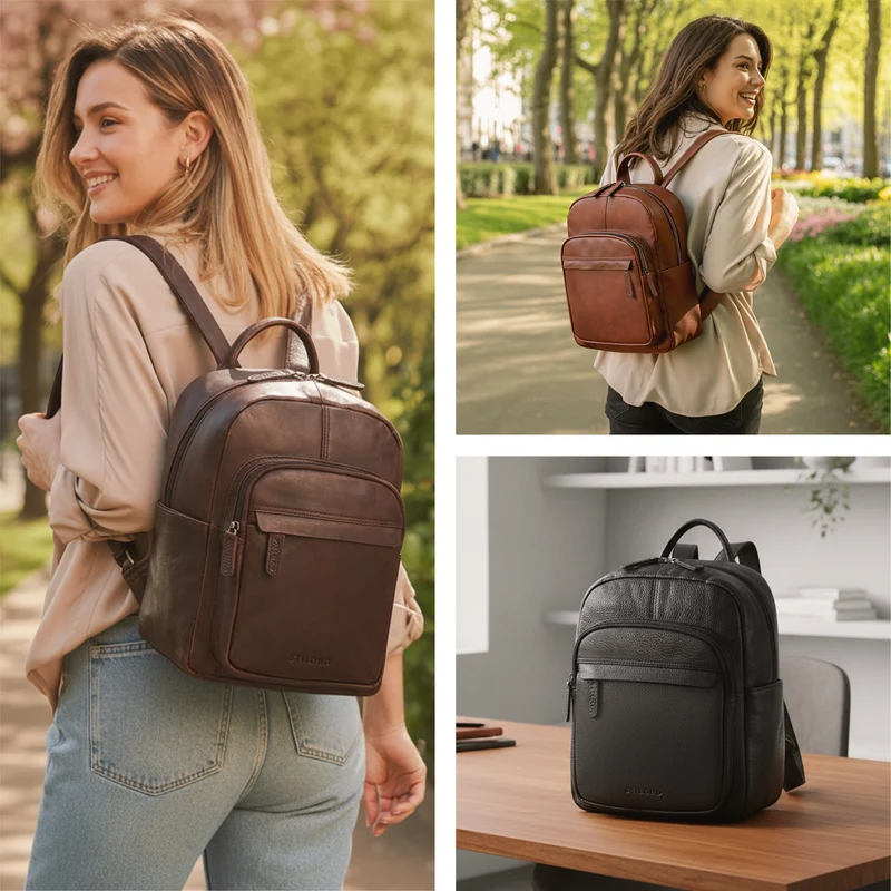 "Dolores" Lederrucksack Damen Echtleder Klein