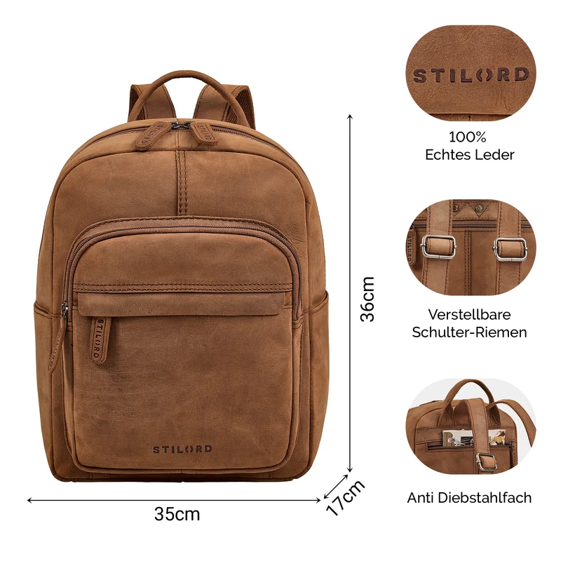 "Dolores" Lederrucksack Damen Echtleder Klein