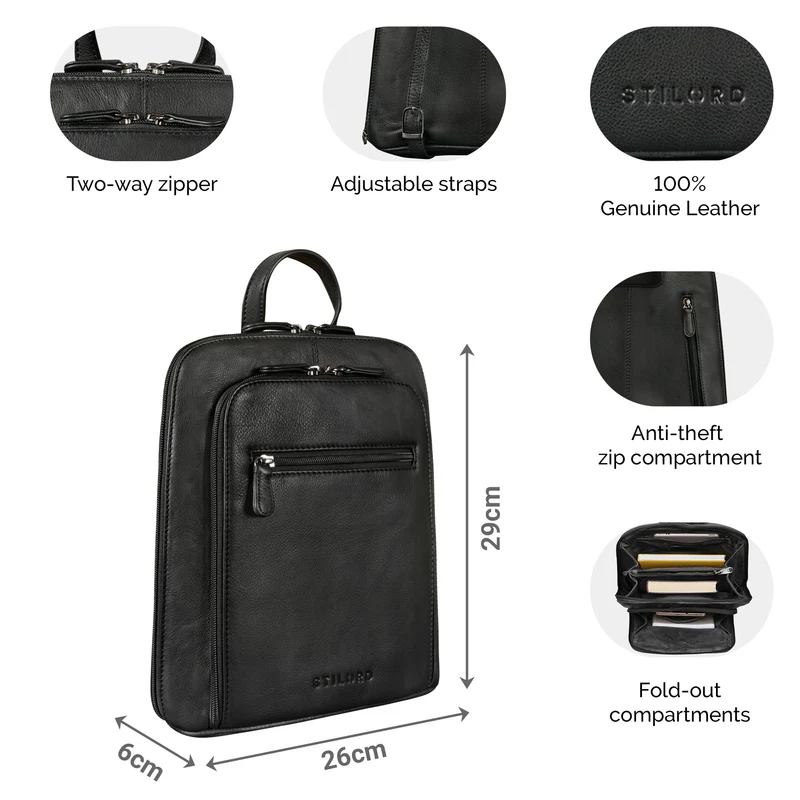 "Millie" Kleiner Echtleder City Rucksack für Damen