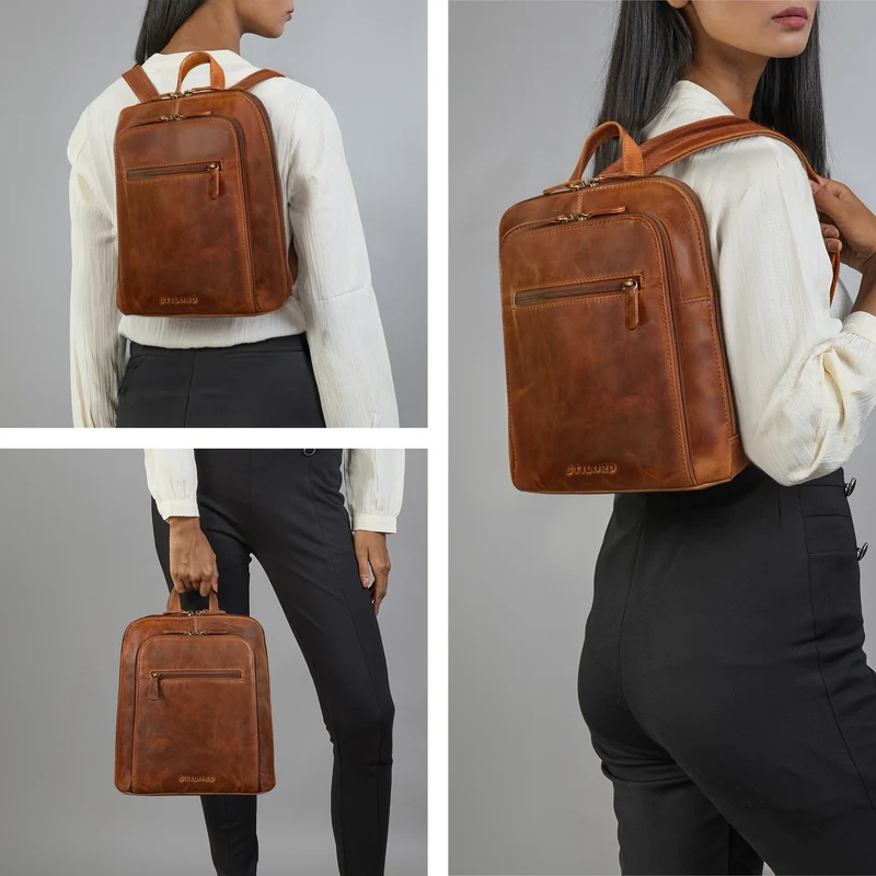 "Millie" Kleiner Echtleder City Rucksack für Damen