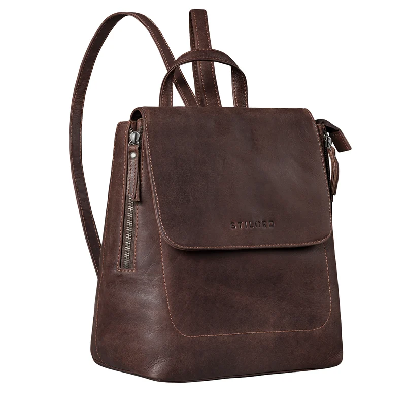 "Anisa" Kleiner Rucksack Damen Leder mit vielen Fächern