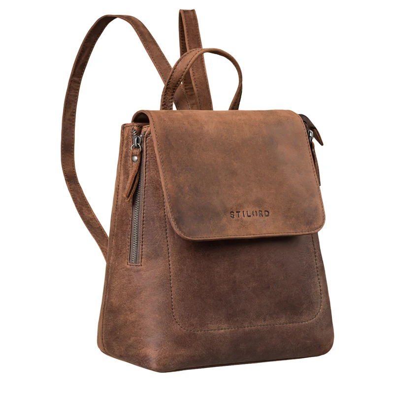 "Anisa" Kleiner Rucksack Damen Leder mit vielen Fächern