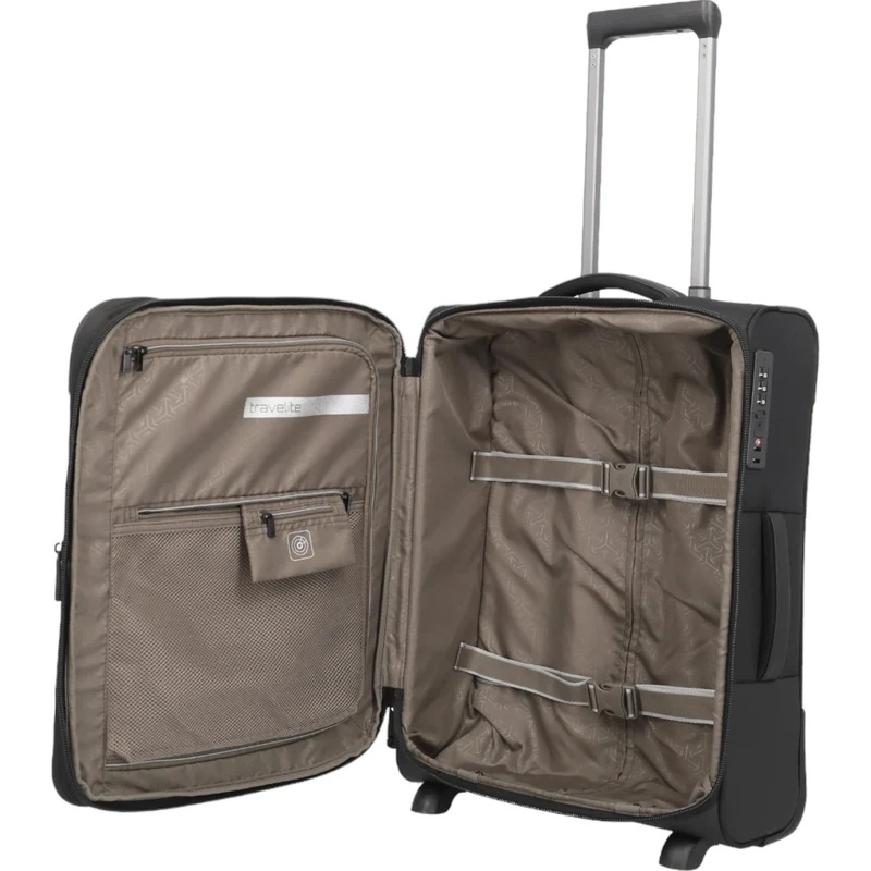 Travelite Crosslite 2-Rollen-Kabinentrolley S 54 cm -Schwarz