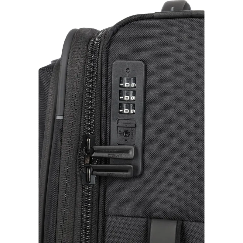 Travelite Crosslite 2-Rollen-Kabinentrolley S 54 cm -Schwarz
