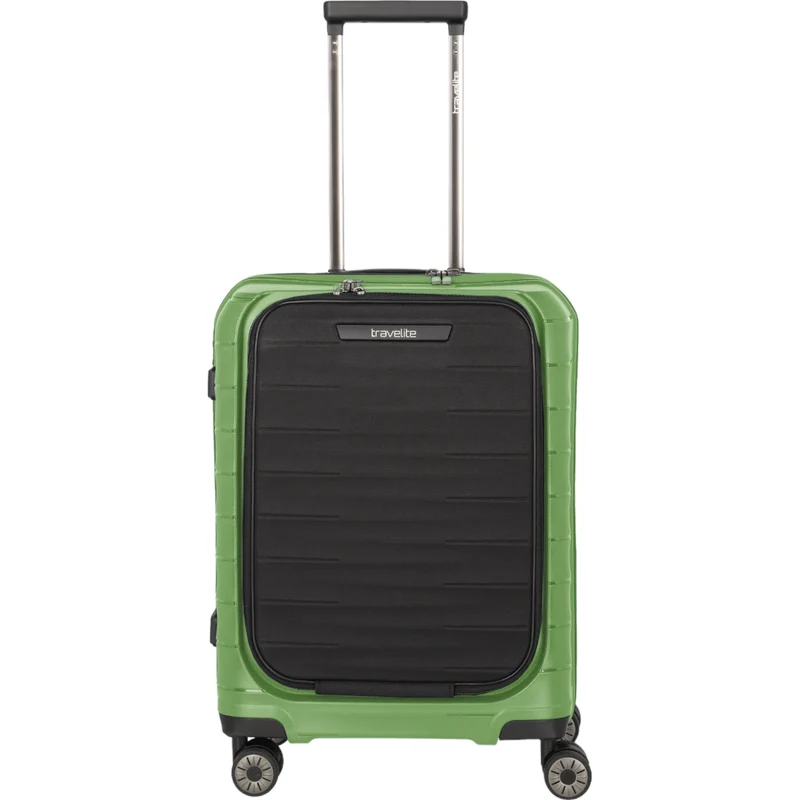 Travelite Mooby 4-Rollen-Handgepäcktrolley mit Vortasche 55 cm -Grün