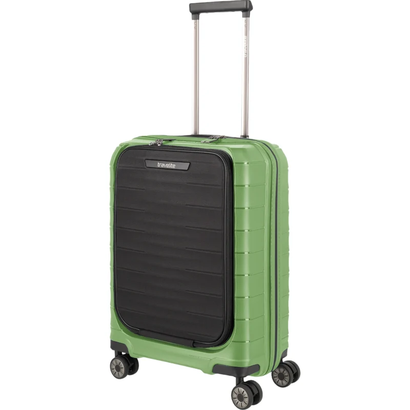Travelite Mooby 4-Rollen-Handgepäcktrolley mit Vortasche 55 cm -Grün