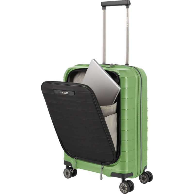 Travelite Mooby 4-Rollen-Handgepäcktrolley mit Vortasche 55 cm -Grün