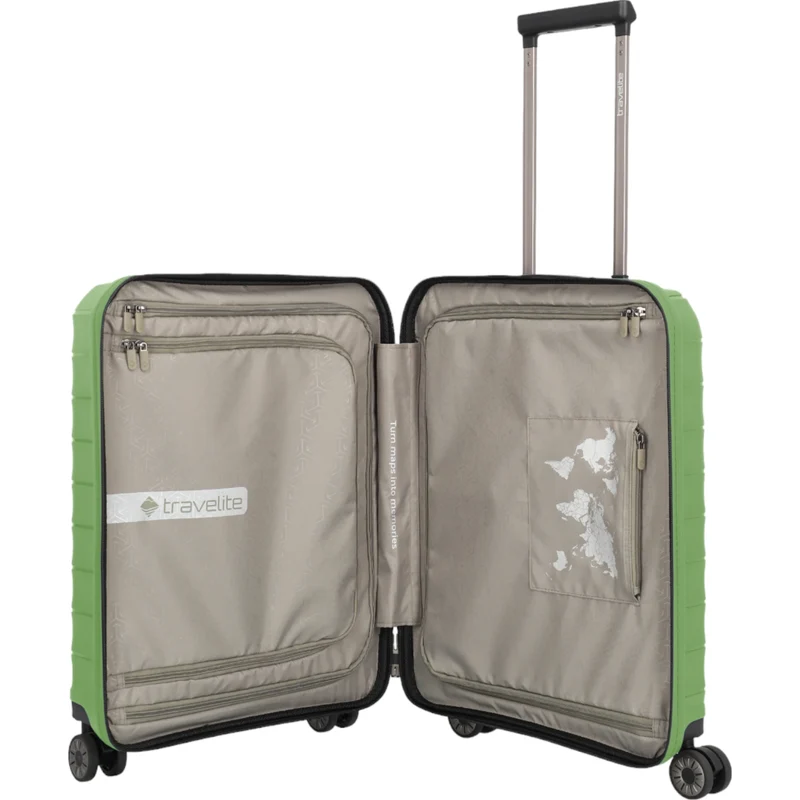 Travelite Mooby 4-Rollen-Handgepäcktrolley mit Vortasche 55 cm -Grün