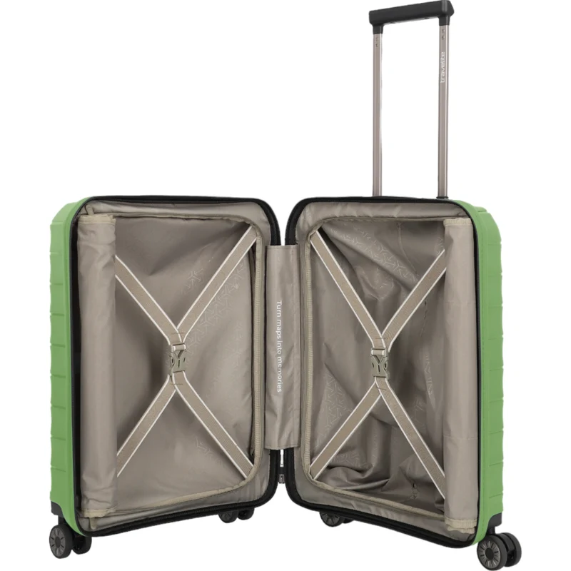 Travelite Mooby 4-Rollen-Handgepäcktrolley mit Vortasche 55 cm -Grün