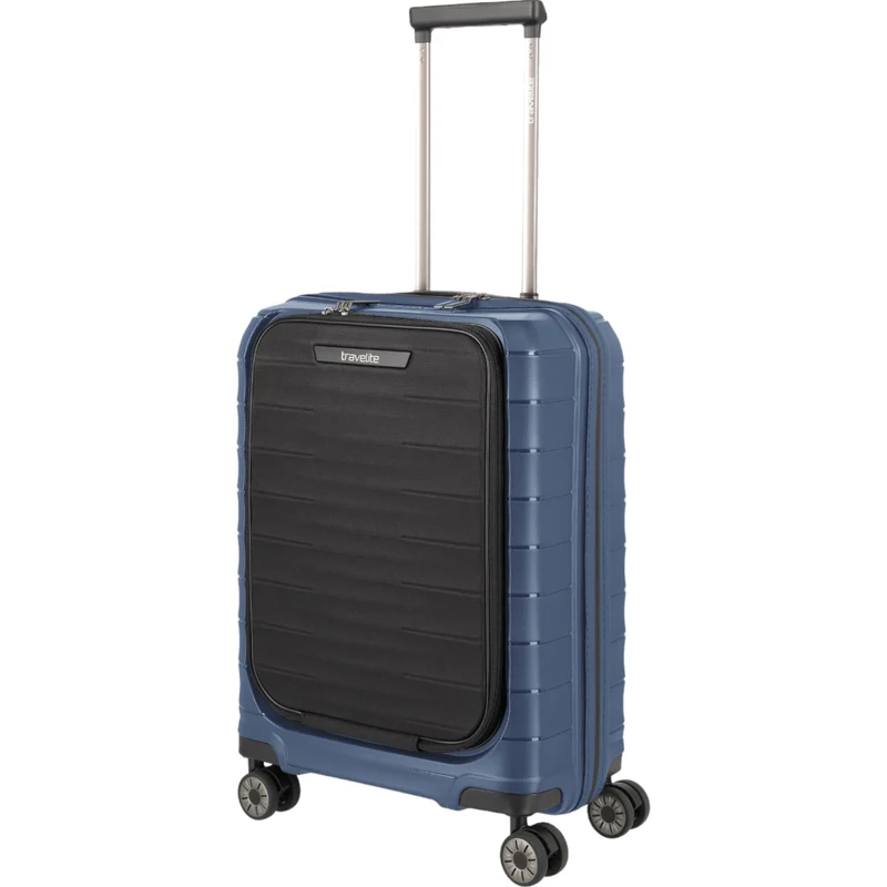 Travelite Mooby 4-Rollen-Handgepäcktrolley mit Vortasche 55 cm -Marine