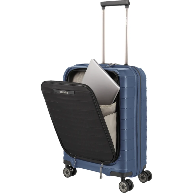 Travelite Mooby 4-Rollen-Handgepäcktrolley mit Vortasche 55 cm -Marine