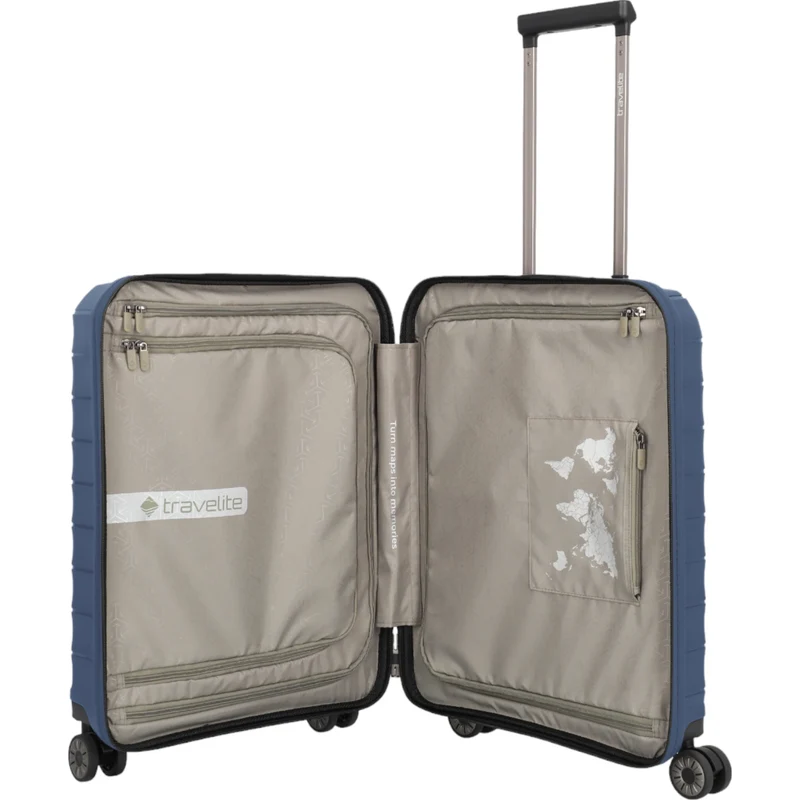 Travelite Mooby 4-Rollen-Handgepäcktrolley mit Vortasche 55 cm -Marine