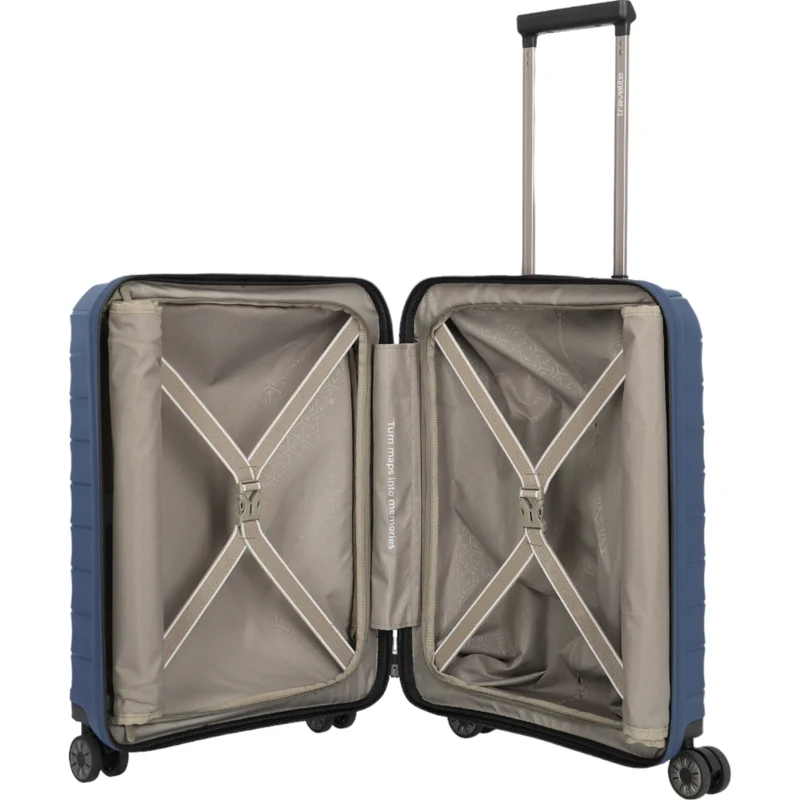 Travelite Mooby 4-Rollen-Handgepäcktrolley mit Vortasche 55 cm -Marine