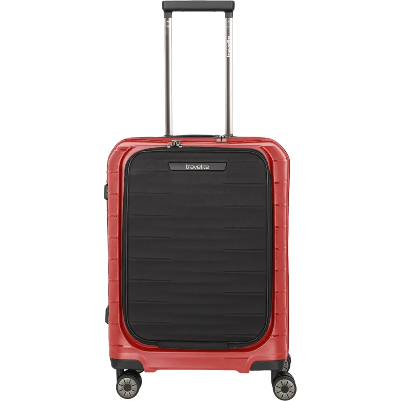 Travelite Mooby 4-Rollen-Handgepäcktrolley mit Vortasche 55 cm -Rot