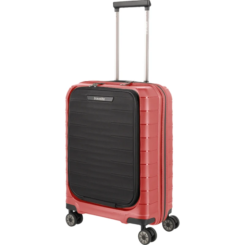 Travelite Mooby 4-Rollen-Handgepäcktrolley mit Vortasche 55 cm -Rot