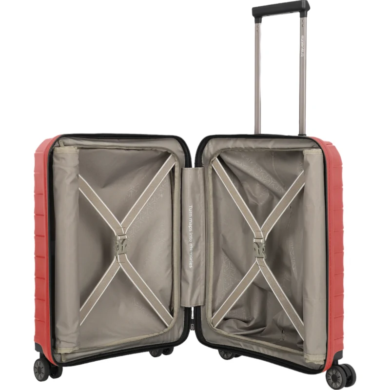 Travelite Mooby 4-Rollen-Handgepäcktrolley mit Vortasche 55 cm -Rot