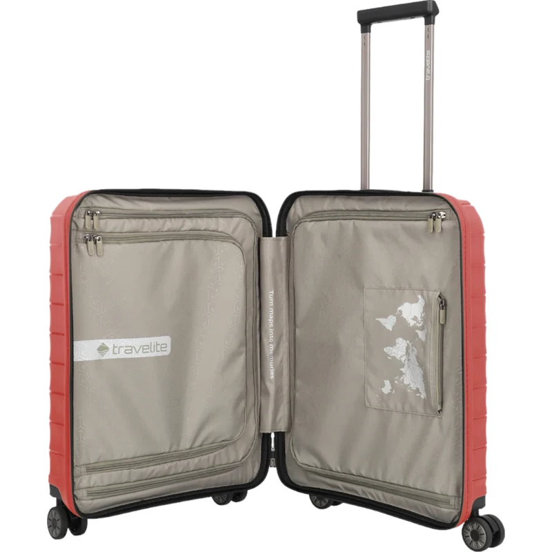Travelite Mooby 4-Rollen-Handgepäcktrolley mit Vortasche 55 cm -Rot