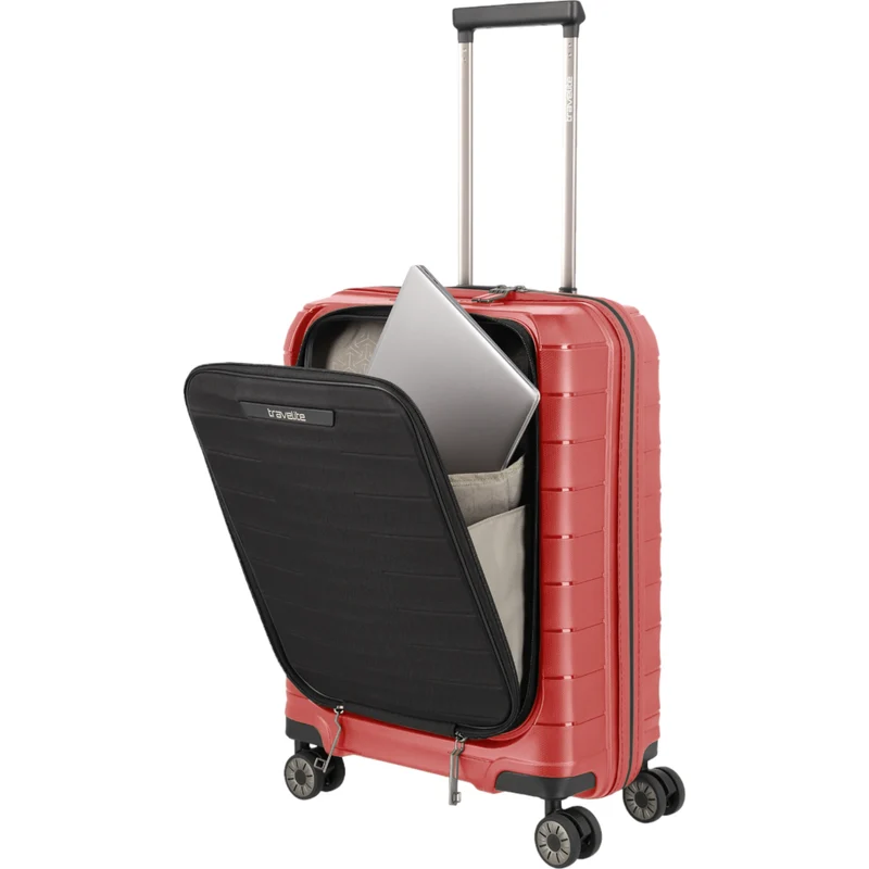 Travelite Mooby 4-Rollen-Handgepäcktrolley mit Vortasche 55 cm -Rot