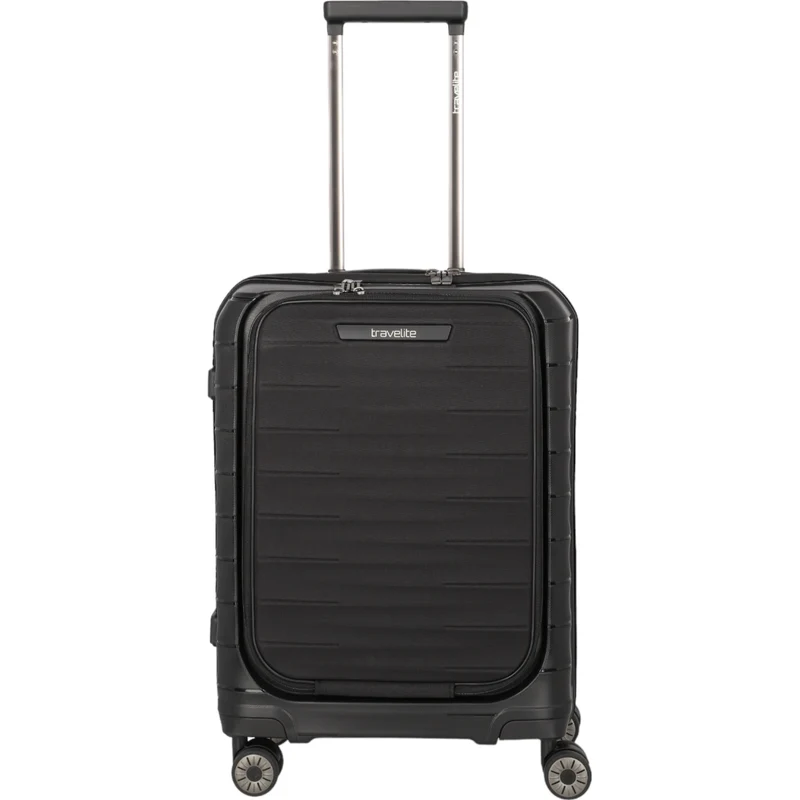 Travelite Mooby 4-Rollen-Handgepäcktrolley mit Vortasche 55 cm -Schwarz