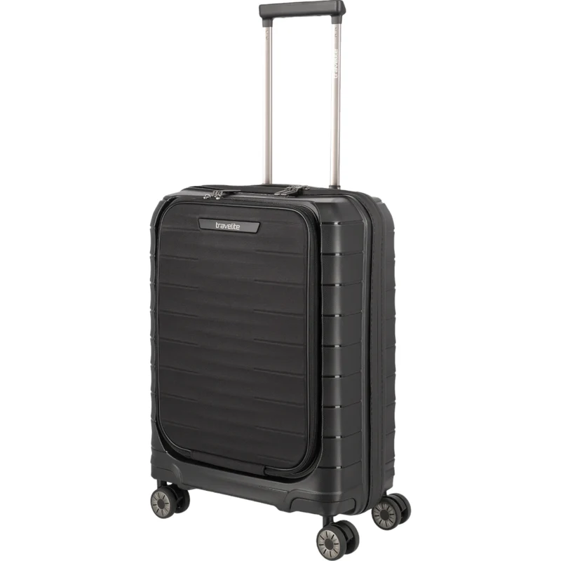 Travelite Mooby 4-Rollen-Handgepäcktrolley mit Vortasche 55 cm -Schwarz