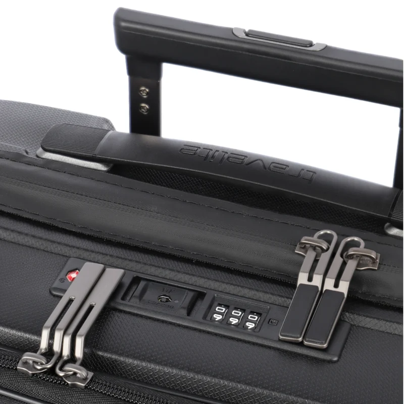 Travelite Mooby 4-Rollen-Handgepäcktrolley mit Vortasche 55 cm -Schwarz