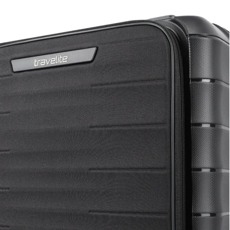 Travelite Mooby 4-Rollen-Handgepäcktrolley mit Vortasche 55 cm -Schwarz