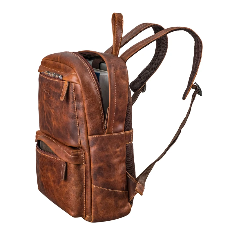 "Erin" Großer Lederrucksack Herren & Damen für Laptop 15 - 16 Zoll